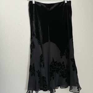 Nine West black lined silk blend skirt
